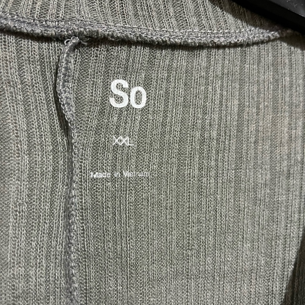 SO Green Ribbed Button-Up Cardigan - Picture 2 of 2